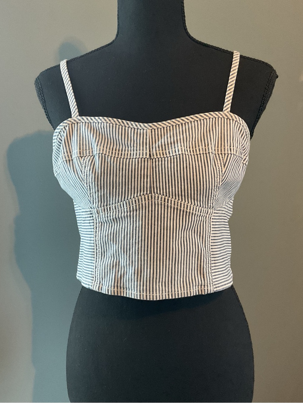 Universal Thread Navy and White Striped Bustier Cami
